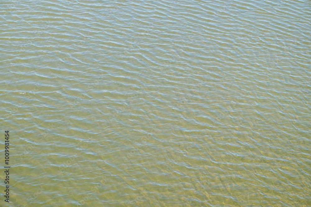 Poster the clear river water is wavy with abstract patterns, shapes and textures. sparkling water waves due