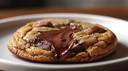   Cookie Close-Up with Chocolate Drizzle