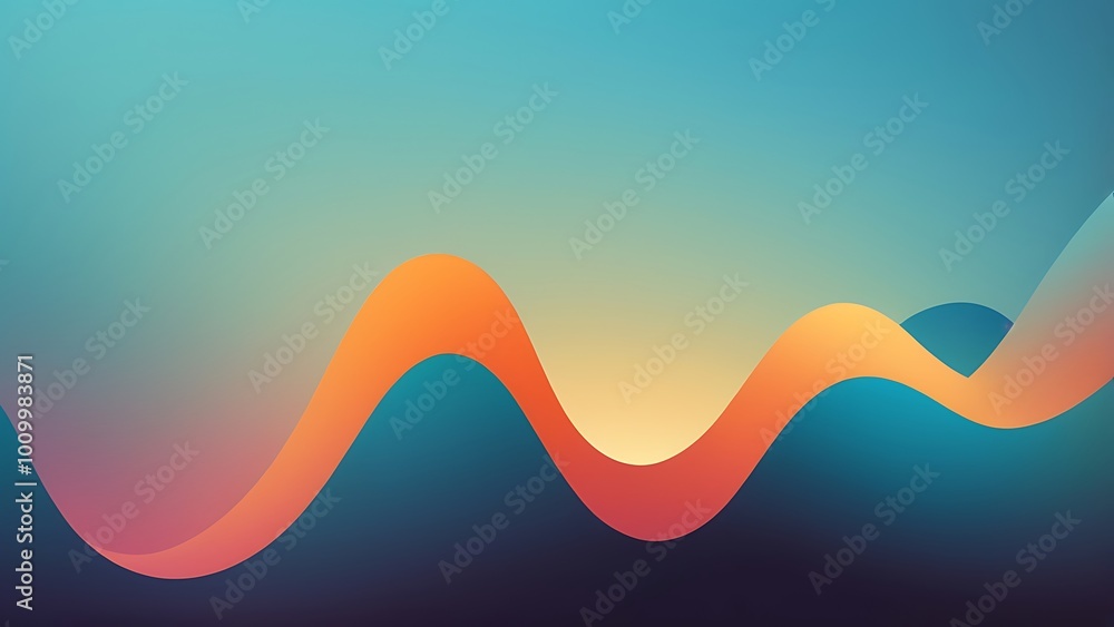 Poster abstract gradient illustration textured background featuring a colorful waves, curves and lines with