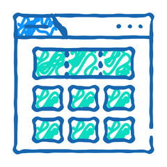 grid system ux ui design doodle icon sketch vector. grid system ux ui design sign. isolated symbol illustration