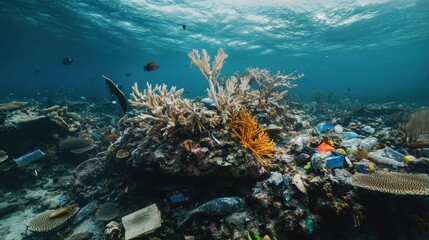 Vibrant Underwater Reef Ecosystem with Diverse Marine Life