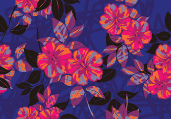 Indonesian batik motifs with very distinctive plant patterns