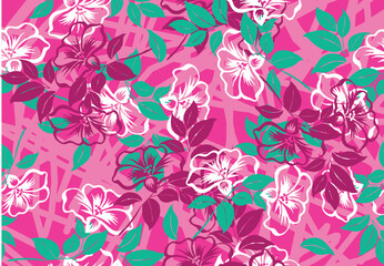 Indonesian batik motifs with very distinctive plant patterns