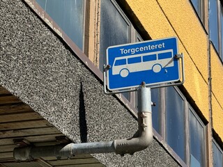 Torgcenteret, Tromsøya, Romssasuolu, Tromsø Municipality, Troms, Norway - bus stop for many lines...