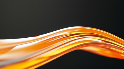 Obraz premium A long orange line with a black background