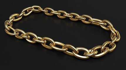 Obraz premium A long chain displayed elegantly, showcasing its robust links and shiny surface. The image highlights the strength and durability of the chain, making it ideal for concepts related to connection, 