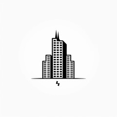 Obraz premium Building Icon, Minimal Simple Logo