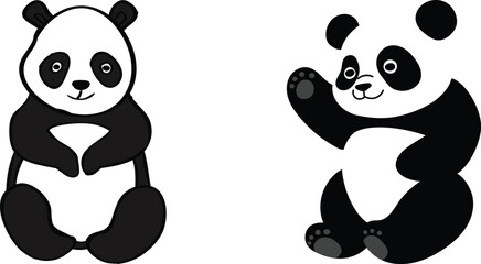 Fototapeta premium set of panda bear