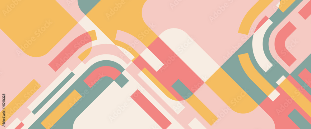 Poster a colorful abstract background with a pink and green square in the middle. the background is a mix o