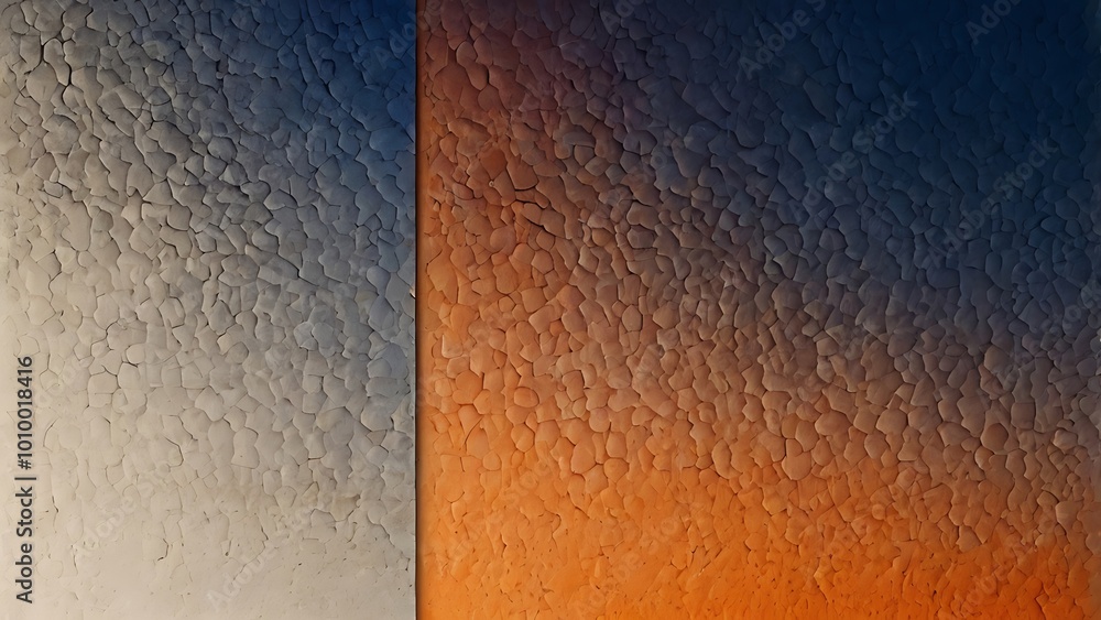 Poster abstract grungy gradient leather like textured background of a split layout with warm orange color a