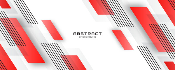 Red white abstract background overlap layer on bright space with diagonal stripes effect decoration. Modern graphic design element lines style concept for web banner, flyer, card, or brochure cover