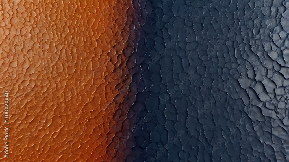 Poster abstract grungy gradient leather like textured background of a split layout with warm orange color a
