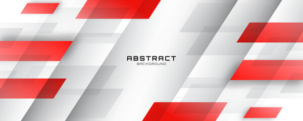 Red white abstract background overlap layer on bright space with diagonal shapes effect decoration. Modern graphic design element cutout style concept for web banner, flyer, card, or brochure cover