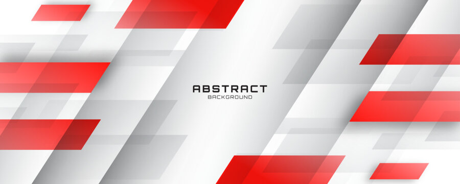 Red white abstract background overlap layer on bright space with diagonal shapes effect decoration. Modern graphic design element cutout style concept for web banner, flyer, card, or brochure cover