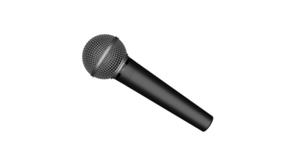 a microphone with a black body and a black cord