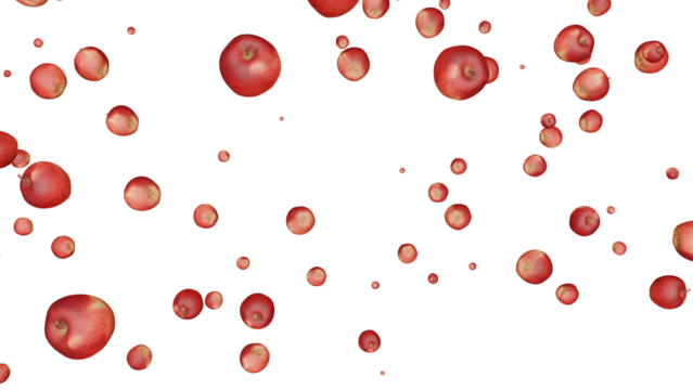 a lot of red apples flying in the air - Powered by Adobe