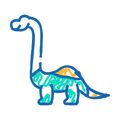 brachiosaurus dinosaur animal doodle icon sketch vector. brachiosaurus dinosaur animal sign. isolated symbol illustration