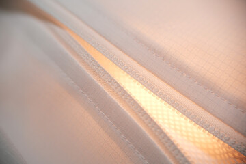 Macro shot of waterproof outdoor jacket texture