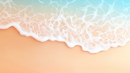 A serene view of ocean waves softly lapping against a sandy beach, showcasing a calming transition from seafoam green water to warm golden sand.