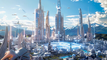 Fototapeta premium Futuristic city concept 