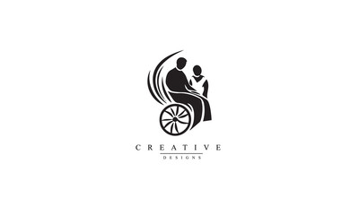 Obraz premium Elderly care logo design best black logo