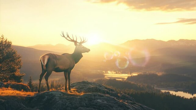 beautiful sunrise in the mountains in the morning. seamless looping time-lapse virtual 4k video Animation Background.	