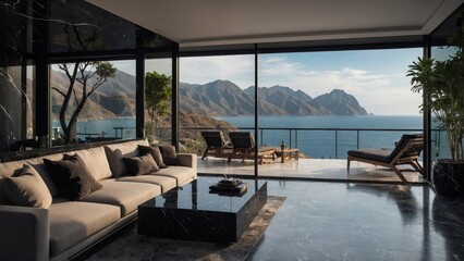 Fototapeta premium luxury interior design with modern view