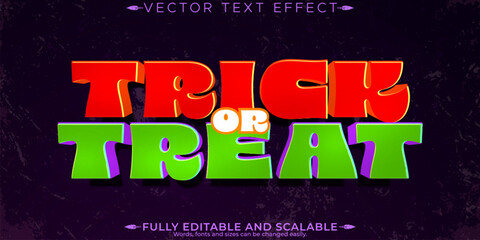 Naklejka premium Halloween monster text effect, editable horror and scary text style