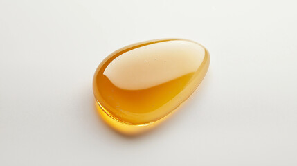a single, elegant swatch of honey on a white background, with soft color gradients and a subtle sheen to highlight the texture and glossiness of the honey