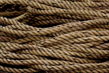 Fototapeta premium marine knot of thick brown rope