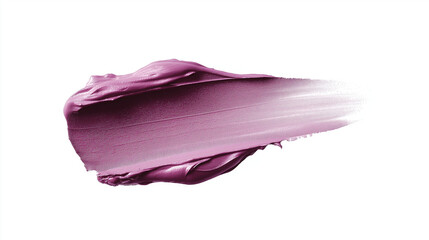 Fototapeta premium a single, elegant swatch of pale orchid lipstick on white background, with soft color gradients and subtle sheen to highlight the texture and glossiness of lip makeup