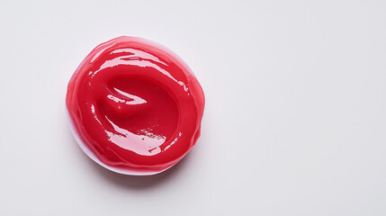 a single, elegant swatch of strawberry jam on a white background, with soft color gradients and a subtle sheen to highlight the texture and glossiness of the jam