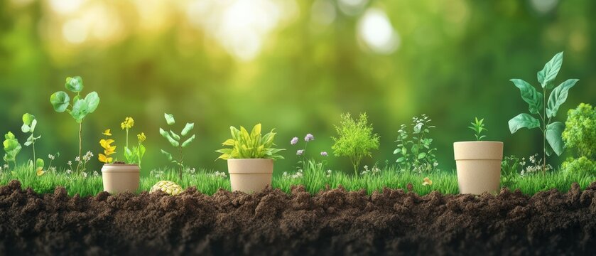 Infographic visualizing the lifecycle of a biodegradable, compostable agricultural product highlighting its eco-friendly benefits