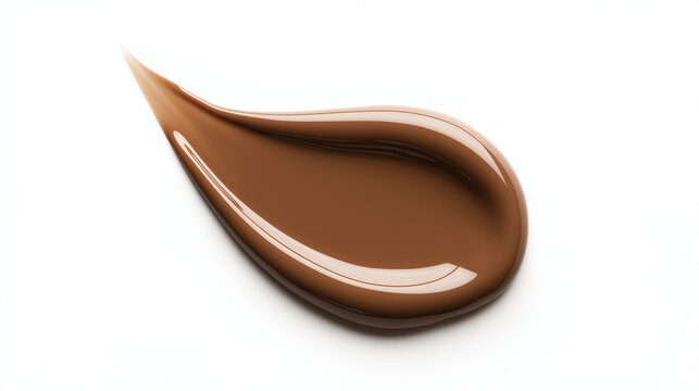 an exquisite swatch of cocoa dream color liquid foundation on a pristine white background