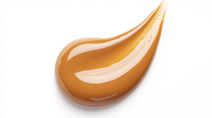 an exquisite swatch of golden wheat color liquid foundation on a pristine white background