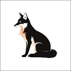 fox in the woods,animal, dog, cartoon, vector, illustration, fox