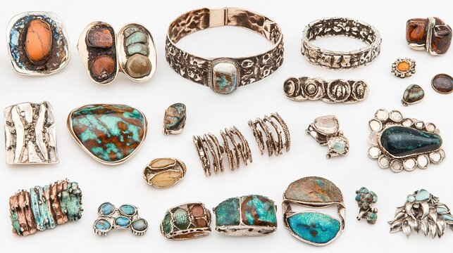 Exquisite jewelry designs featuring rustic reticulation, crafted for the ancient soul. Each piece embodies a unique blend of artistry and nature, showcasing intricate textures and organic forms 