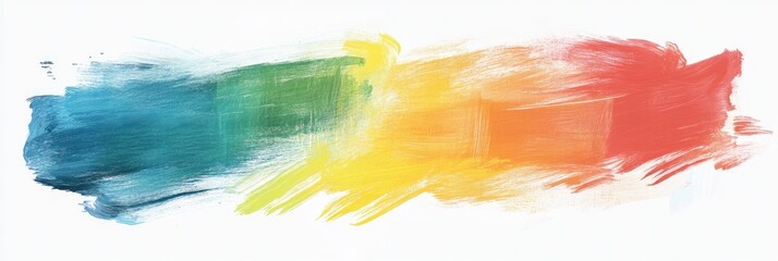 A rainbow colored brushstroke texture, with bold and uneven strokes creating an artistic effect