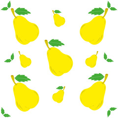 Ilustración de frutas, pera. Plantilla. Patrón