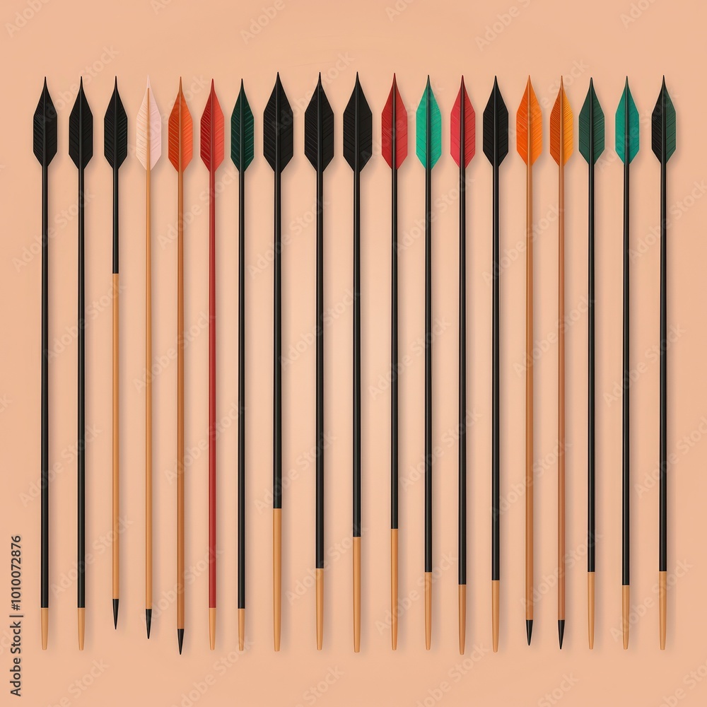 Poster colorful arrow icons set design elements for presentation website app game graphic d