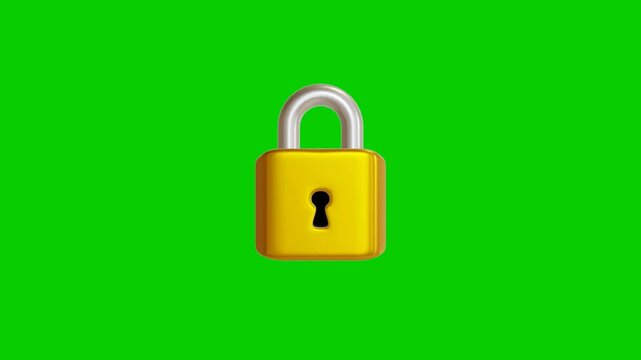 3d padlock animation