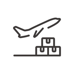 いろいろな物流・ロジスティクスのシンプルなモノクロアイコン