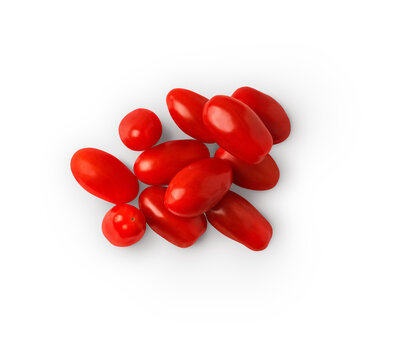 baby plum tomatoes with shadow isolated on transparent background