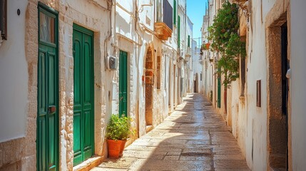 Obraz premium Charming Mediterranean Alley in a Picturesque Village