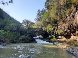 waterfall in the mountains