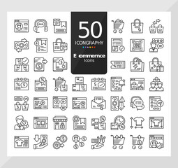 50 Icons Pack of E Commerce Linear Set
