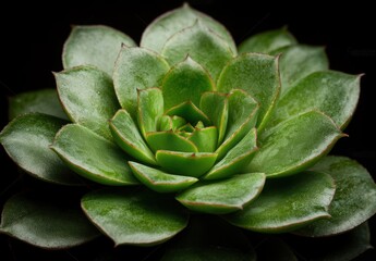 Fototapeta premium Close-up of a vibrant green succulent plant