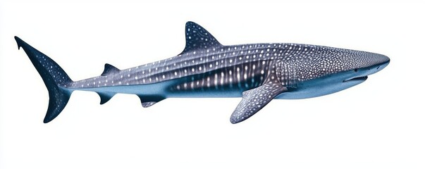 Fototapeta premium Serene Whale Shark Gliding Through Isolated Waters