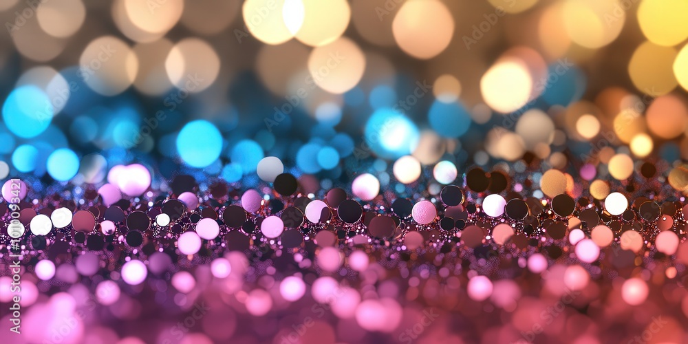 Poster abstract bokeh background with colorful lights and sparkle effect