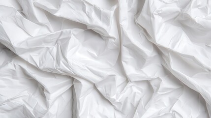 Fototapeta premium Abstract White Creased Paper Texture Background Crumpled Paper Design